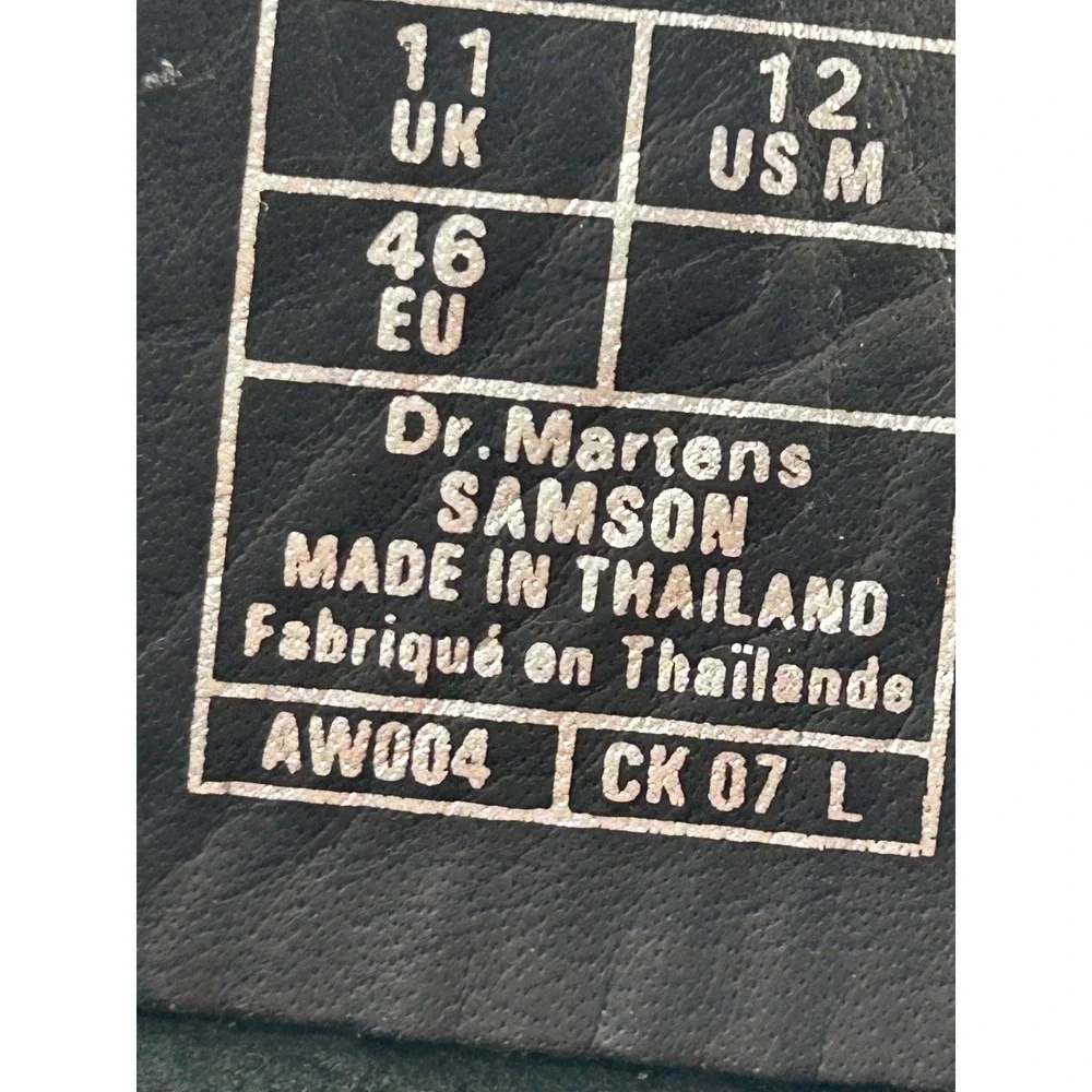 Dr. Martens‎ Samson Black Leather Pull On Mid Calf Boots Back Zipper Mens 12 US